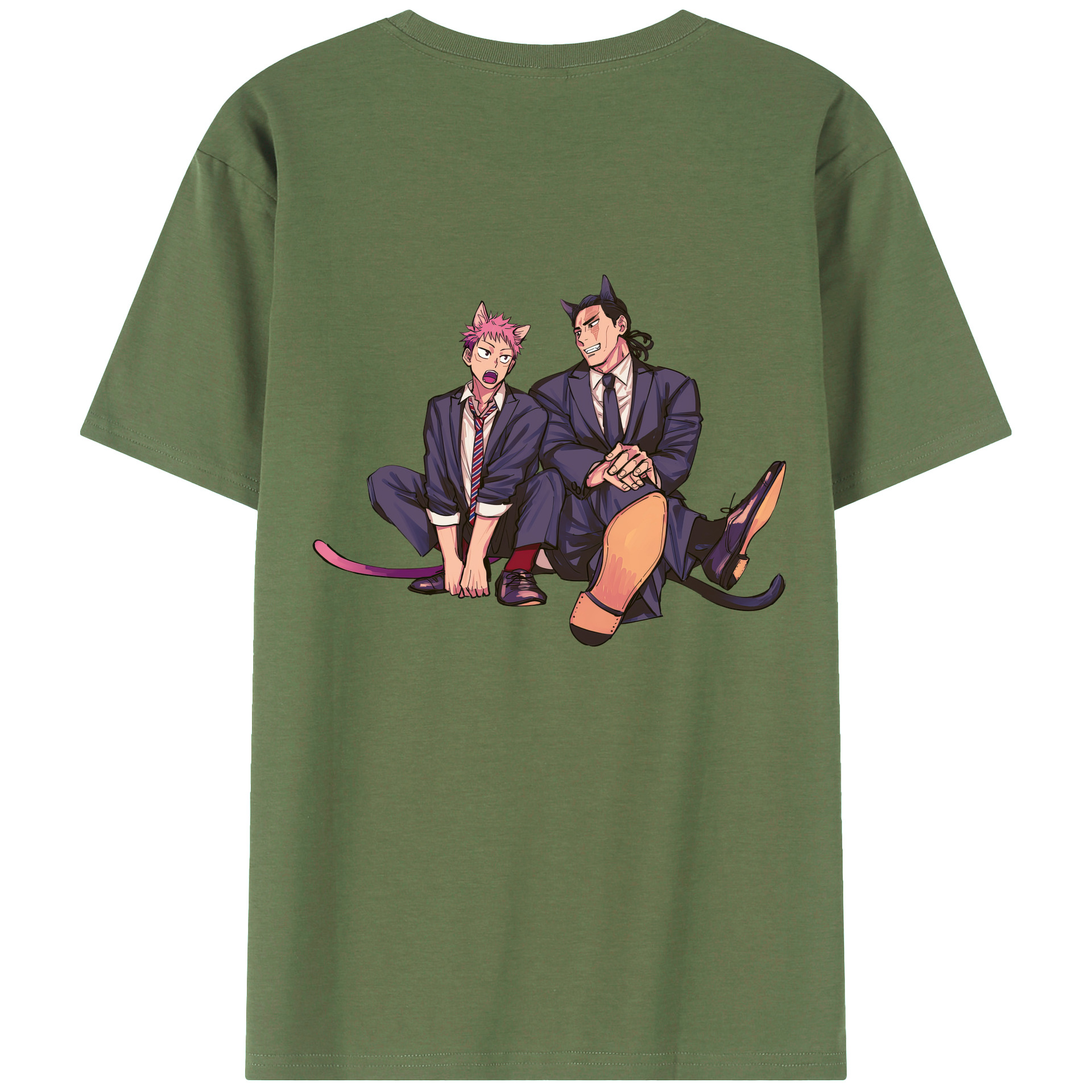 （画像用） 呪術廻戦 Jujutsu Kaisen 綿100％ メンズ半袖Tシャツ（バックプリント） 通気性